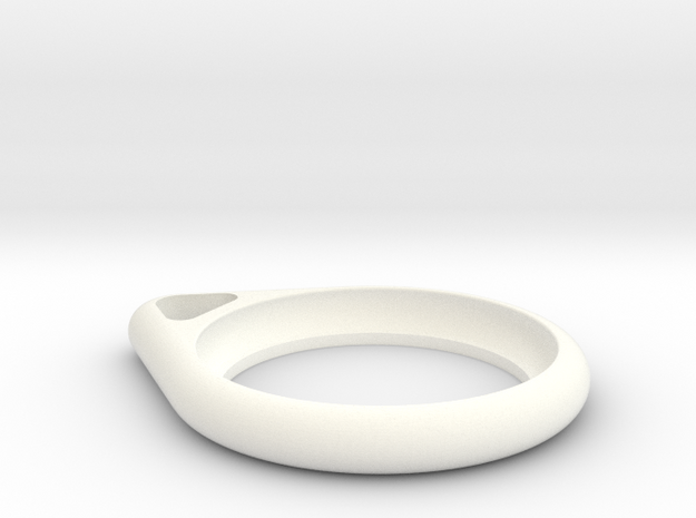 Airtag Design Keyring in White Processed Versatile Plastic