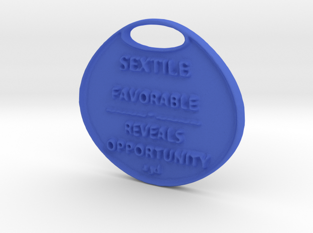 SEXTILE-a3dASTROLOGYcoins- in Blue Processed Versatile Plastic
