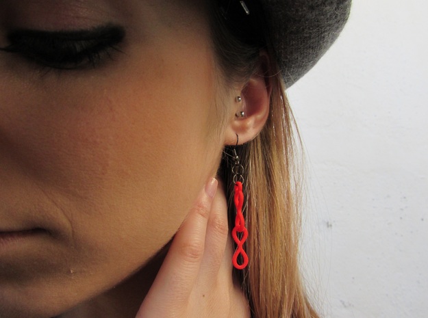 Infinit earrings 02 in Red Processed Versatile Plastic