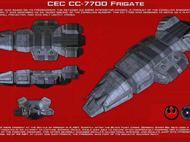  CEC CC7700 Interdictor Frigate in Tan Fine Detail Plastic