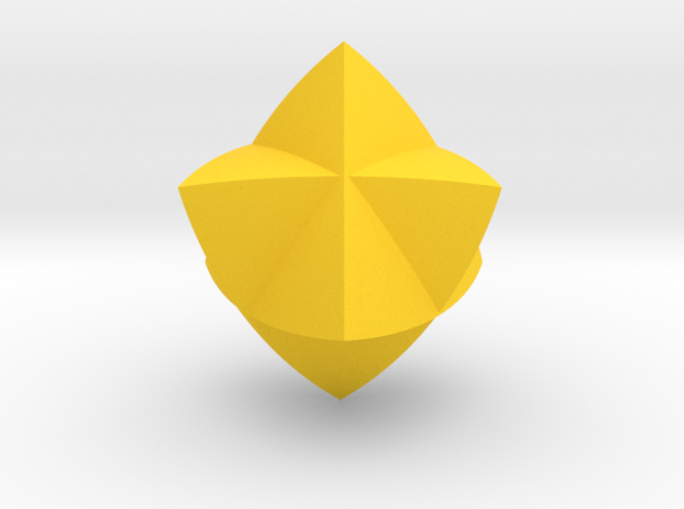 Tetrahedron star in Yellow Processed Versatile Plastic