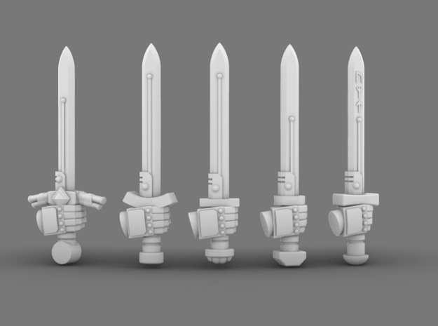 Space Vikings Power Short Swords in Tan Fine Detail Plastic