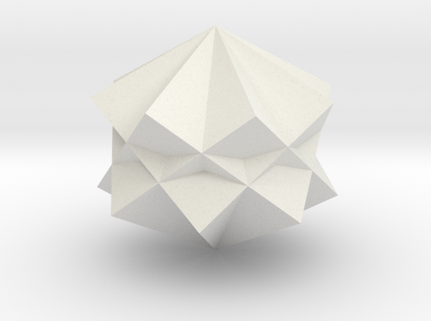 08. Octagrammic Trapezohedron - 1 Inch in White Natural Versatile Plastic