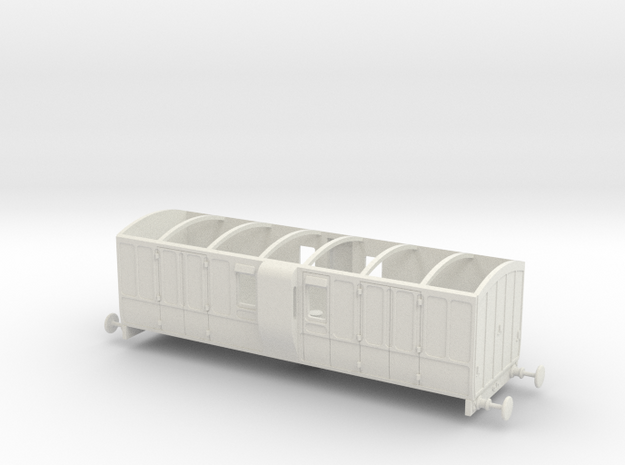 HO LBSCR 6/W Carriage - D46 Luggage Brake in White Natural Versatile Plastic