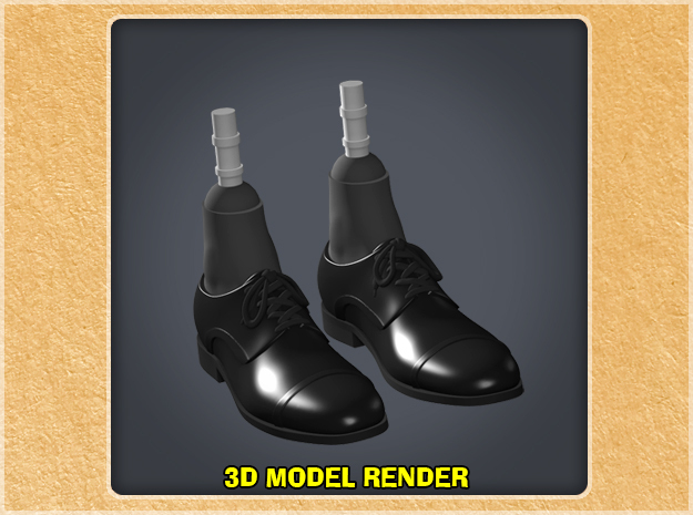 1:9 Scale Dress Shoes in White Natural Versatile Plastic