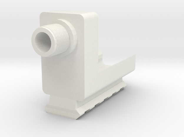 G19 M&P40 M&P9 Barrel Adapter with Bottom Rail in White Natural Versatile Plastic