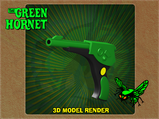 1:9 Scale Green Hornet Gas Gun in Smooth Fine Detail Plastic