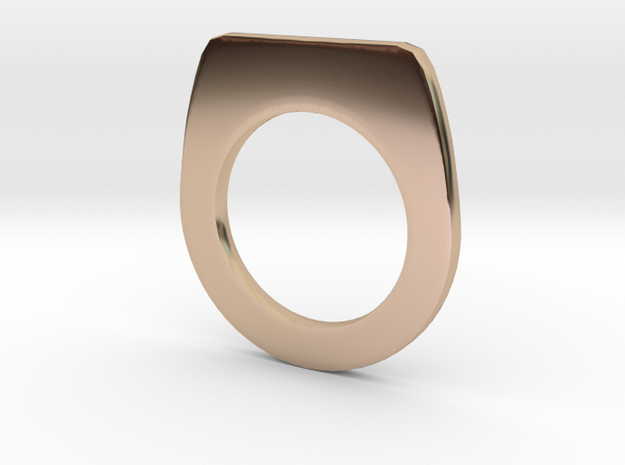 Thin Signet Ring  in 14k Rose Gold Plated Brass: Small
