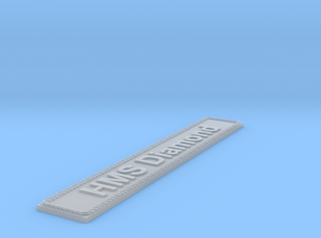 Nameplate HMS Diamond in Smoothest Fine Detail Plastic