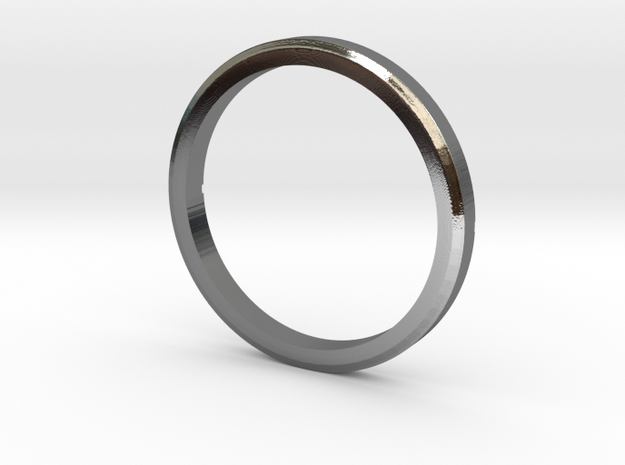 Modern Round Thin Ring in Fine Detail Polished Silver