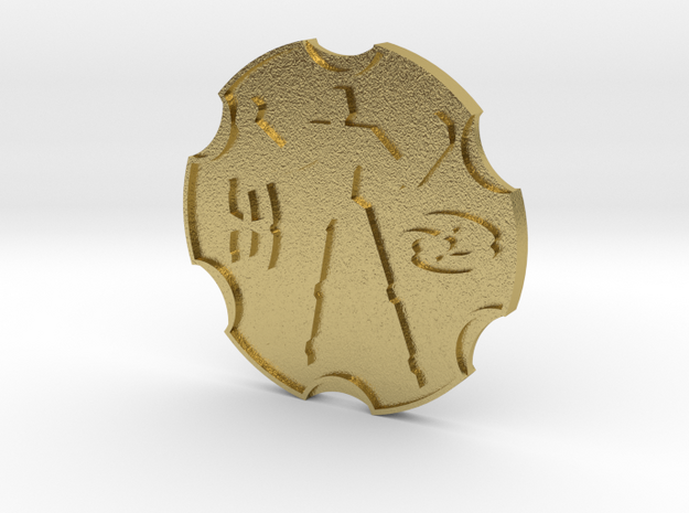 Berix's Map Coin in Natural Brass