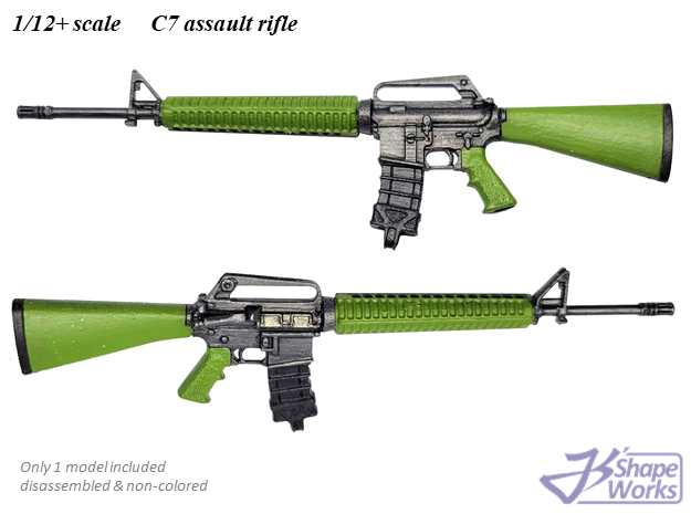 1/12+ C7 Assault Rifle in Tan Fine Detail Plastic: 1:10