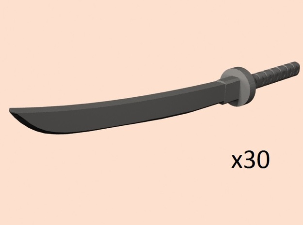 28mm katana swords in Tan Fine Detail Plastic
