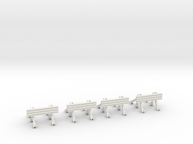 Railroad Buffer Set HO Scale by Outland Models in White Natural Versatile Plastic