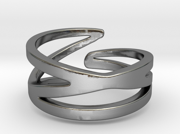 Sinwave Ring [open ring] in Polished Silver