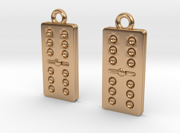 Dominos Earrings in Polished Bronze