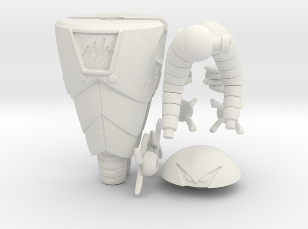Motu Hover Robot Poseable Full figure in White Natural Versatile Plastic