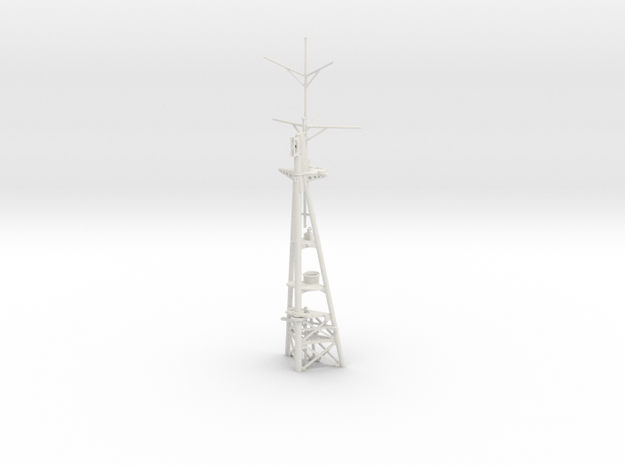 1/128 IJN Takao Structure Aft Mast in White Natural Versatile Plastic