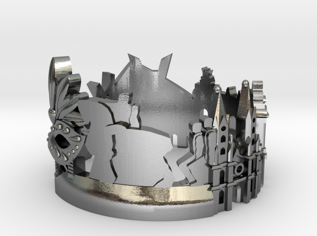 Sao Paulo Skyline - Cityscape Ring in Polished Silver: 6 / 51.5