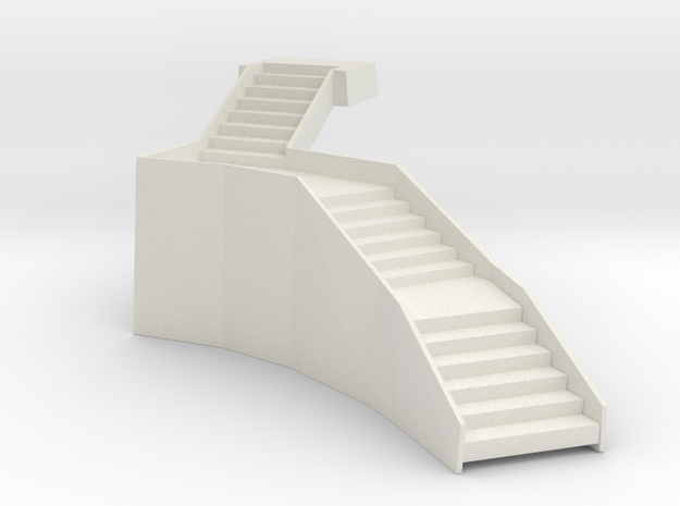 Steps with one side in White Natural Versatile Plastic