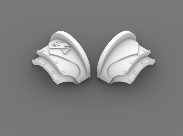 SpaceMongols Terminus Cataphractii Shoulder Pads in Tan Fine Detail Plastic