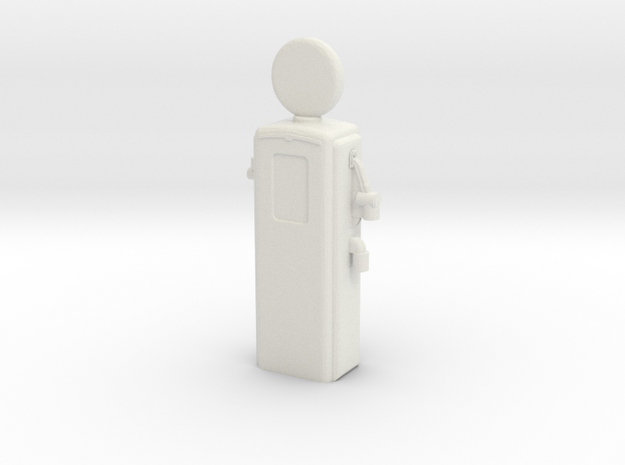 HO Scale Old Gas Pump in White Natural Versatile Plastic