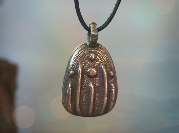 Amulet - rainy in Polished Bronzed-Silver Steel