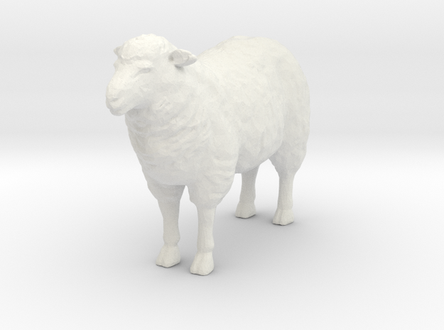 O Scale Sheep in White Natural Versatile Plastic
