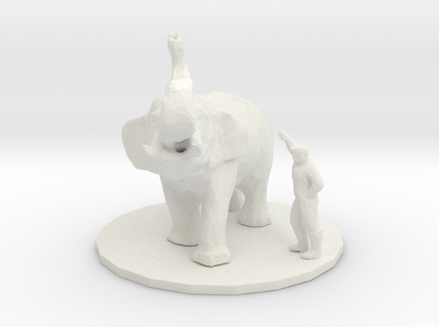 HO Scale Elephant trainer in White Natural Versatile Plastic