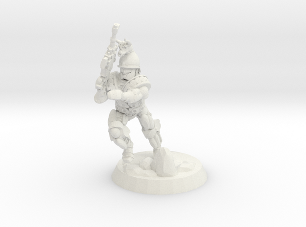 Space Persian Soldier in White Natural Versatile Plastic