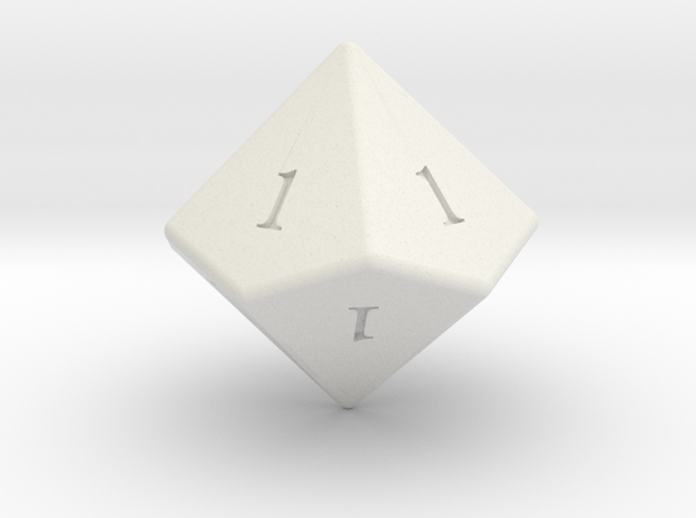 All Ones Solid D10 (ones) in White Natural Versatile Plastic