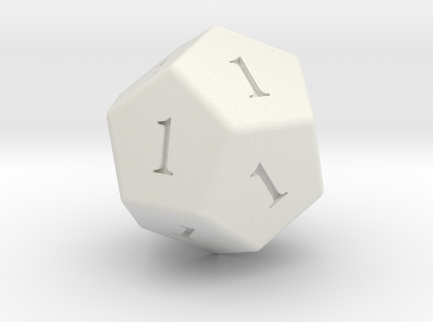 All Ones Solid D12 in White Natural Versatile Plastic