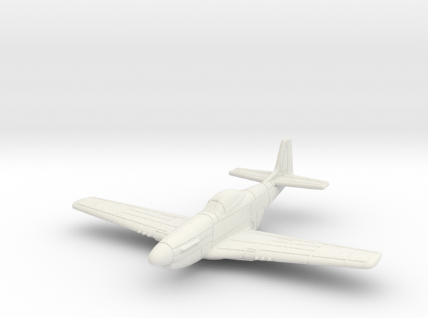 1/200 North American P-51D Mustang in White Natural Versatile Plastic