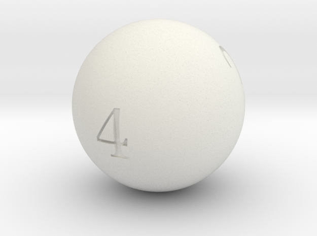 Sphere D4 in White Natural Versatile Plastic