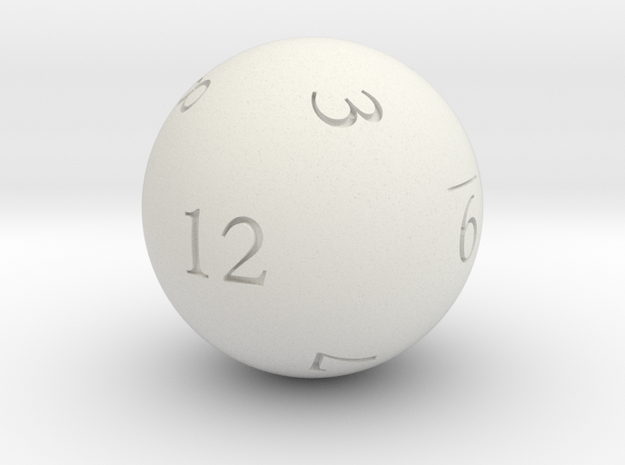 Sphere D12 (rhombic) in White Natural Versatile Plastic