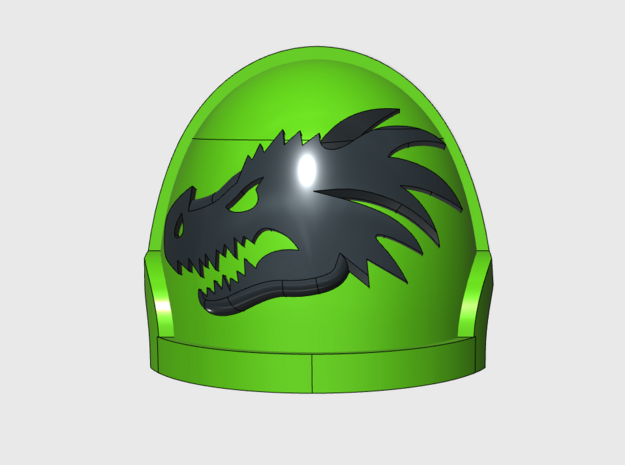10x Dragon Head - G:10a Left Shoulders in Tan Fine Detail Plastic