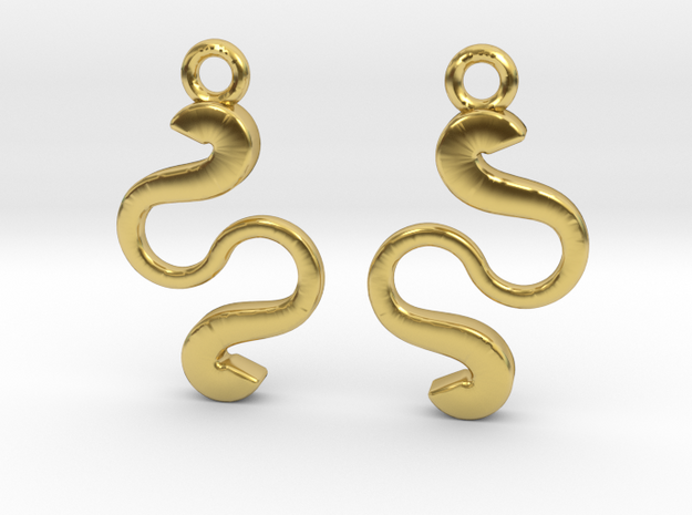 Curvatures [earrings] in Polished Brass