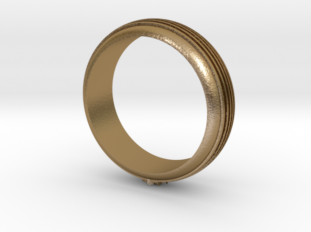 Plains Ring  mtg in Polished Gold Steel