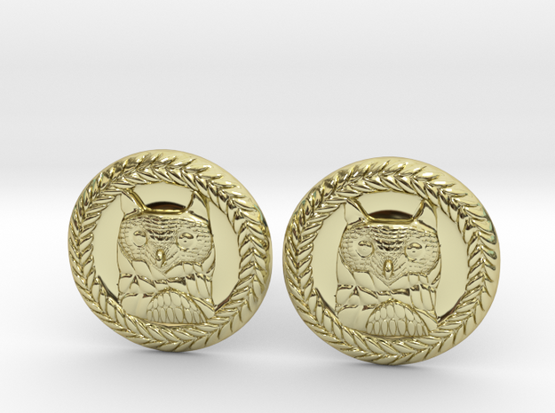 Owl Cufflinks 1 in 18k Gold Plated Brass