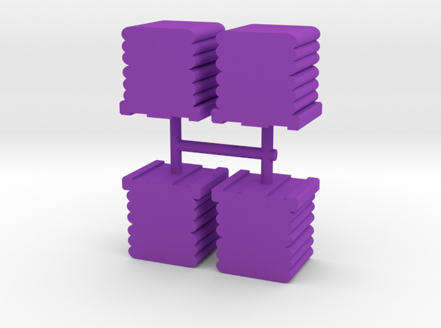 meeple crate token, bundles, 4-set in Purple Processed Versatile Plastic