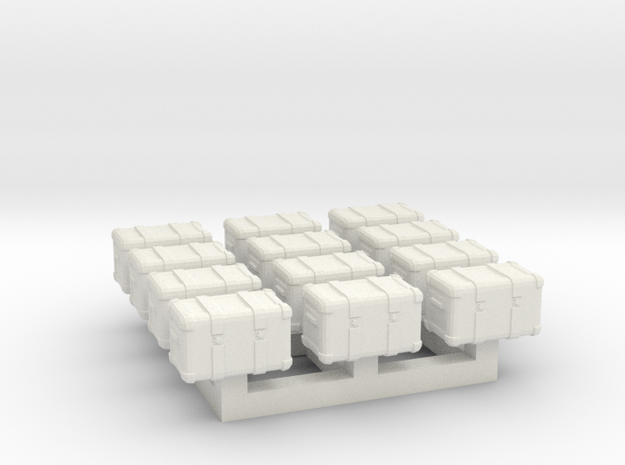 1/87 Scale Ham Radio GO-Boxes in White Natural Versatile Plastic