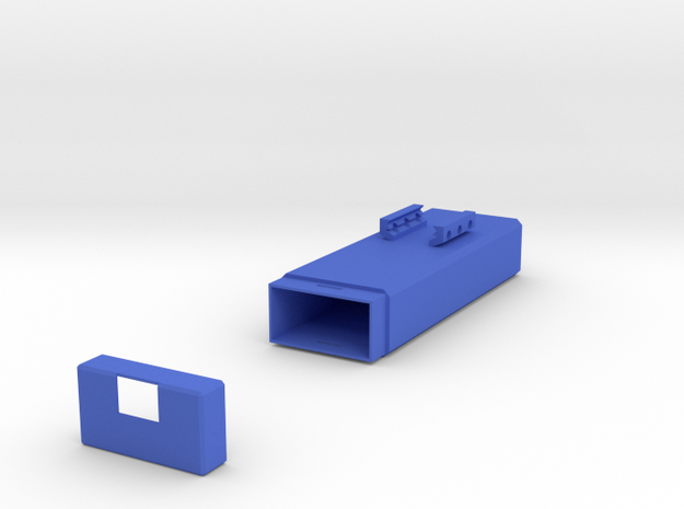 Plain Battery Box (Horizontal Mount) in Blue Processed Versatile Plastic
