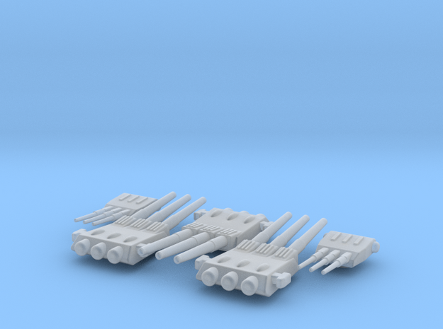 1:700 Non-Elevated Yamato Turrets in Smooth Fine Detail Plastic