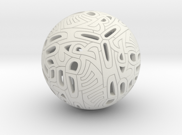 Dodecahedron Autologlyph in White Natural Versatile Plastic