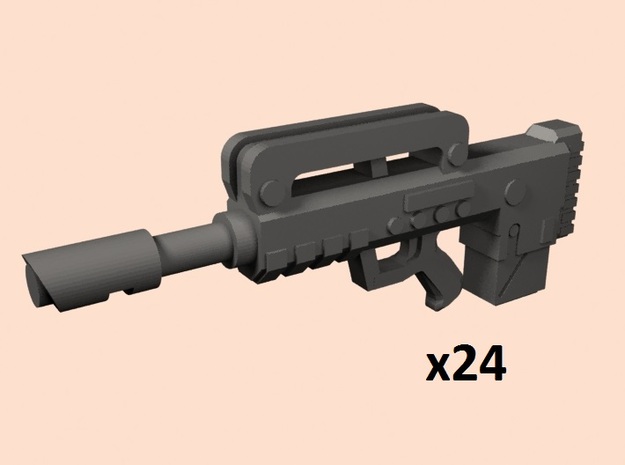 28mm bullpup laser rifle in Tan Fine Detail Plastic