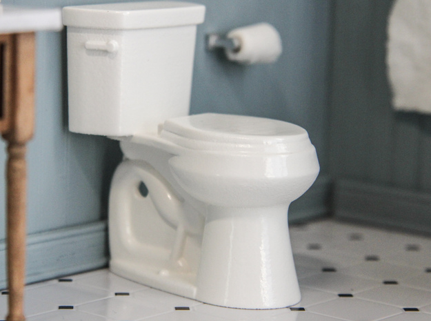 Toilet  in White Processed Versatile Plastic