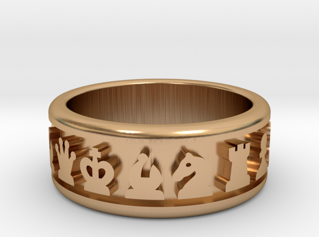 Chess_Ring in Polished Bronze