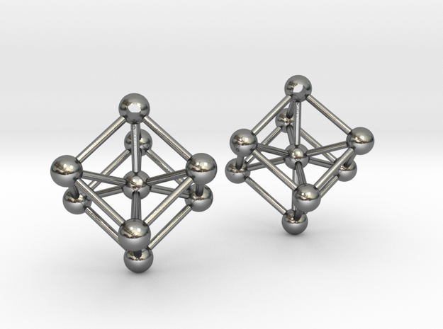Atomium Earrings in Polished Silver