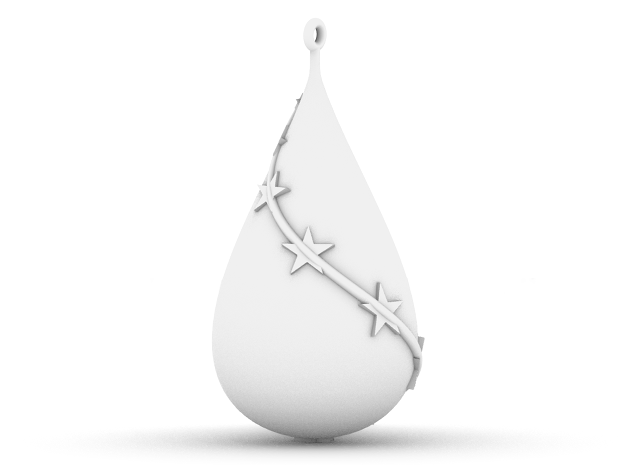 Water Drop - Christmas Ornament in White Natural Versatile Plastic