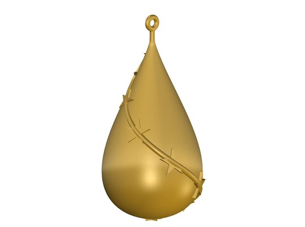 Rain Drop - Christmas Decoration in 14k Rose Gold Plated Brass